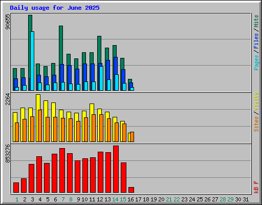 Daily usage for June 2025