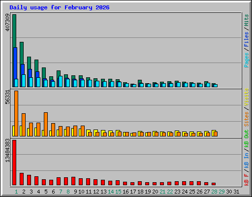 Daily usage for February 2026