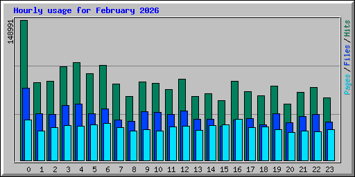 Hourly usage for February 2026